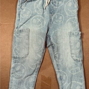 Next Boys Jeans 2 3 Years Denim Smiley Face Pattern Cargo Jogger Pants